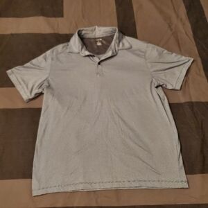 Van Heusen Size Large Cotton Polyester Short Sleeve Striped Collared Shirt